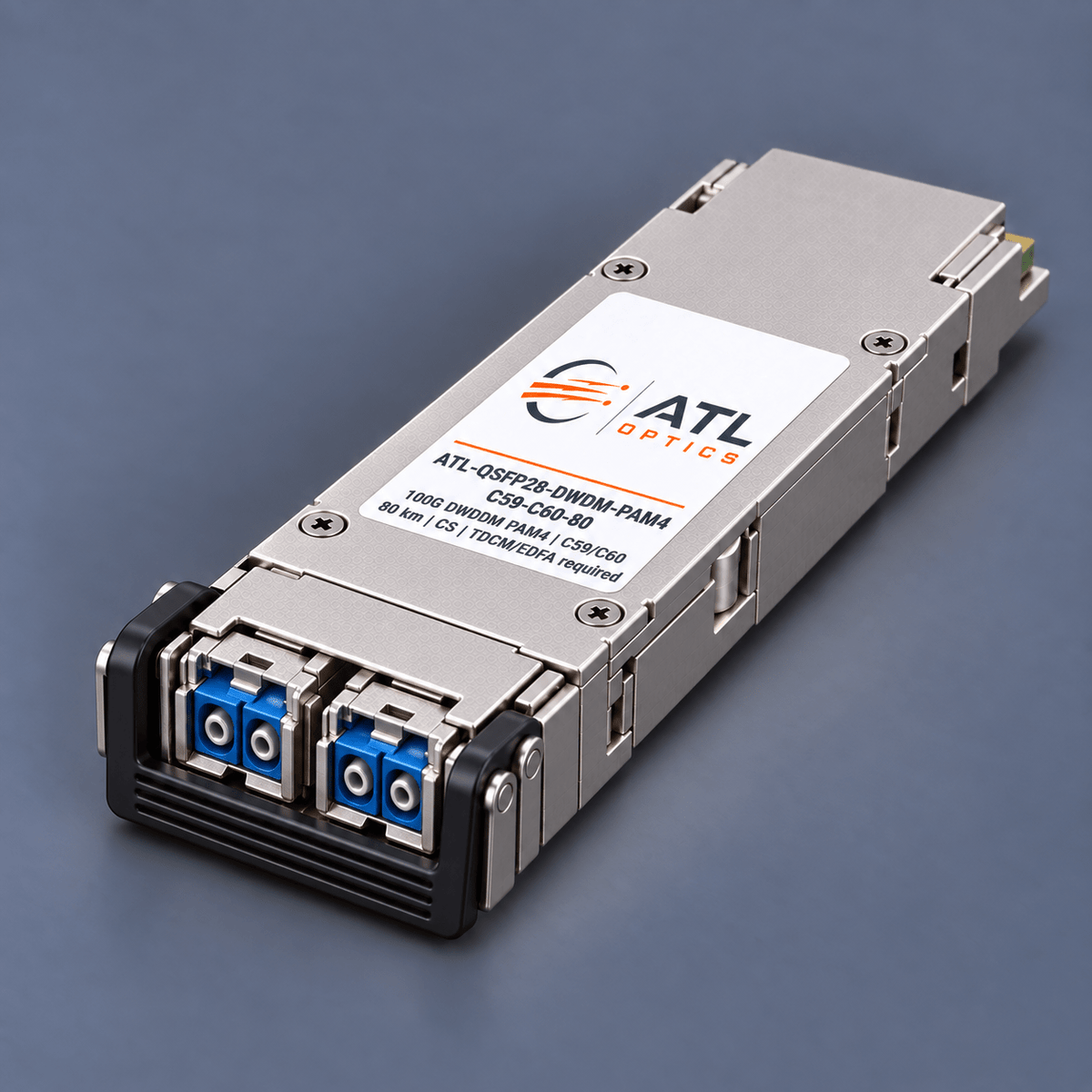 C59/C60 QSFP28 100G DWDM PAM4, 80km, requires TDCM/EDFA, CS connector - ATL Optics